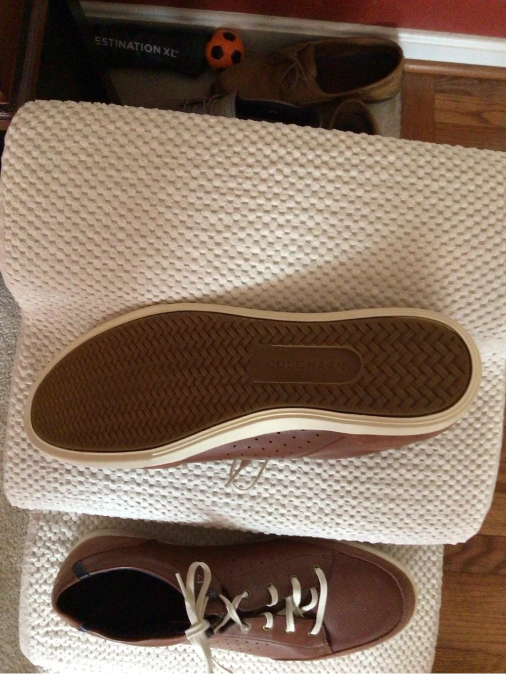 Cole Haan Brown Leather Low-Top Sneakers with Cream Soles
